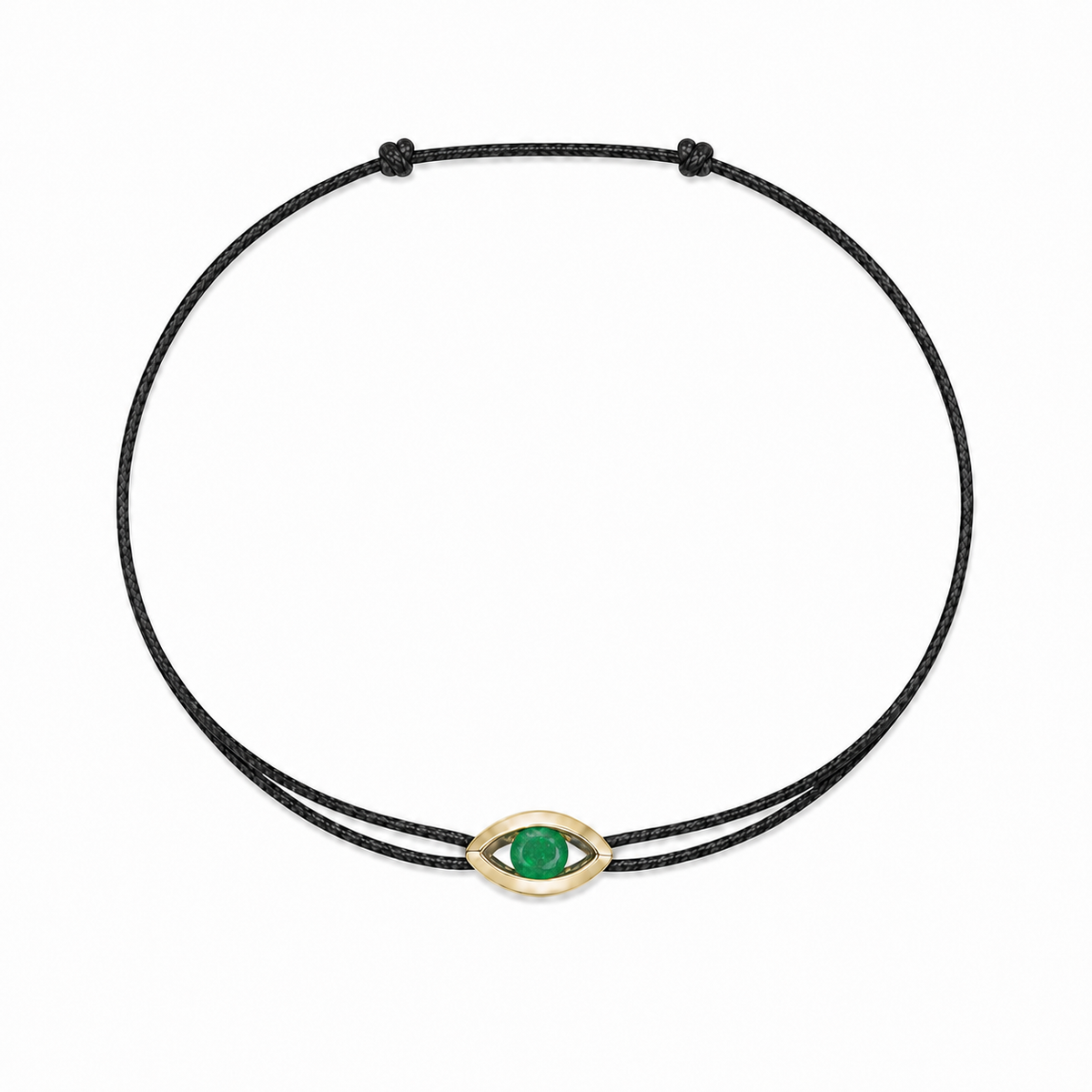Bracelet cordon Émeraude & or jaune 375/1000 – Passion Diamant Platine