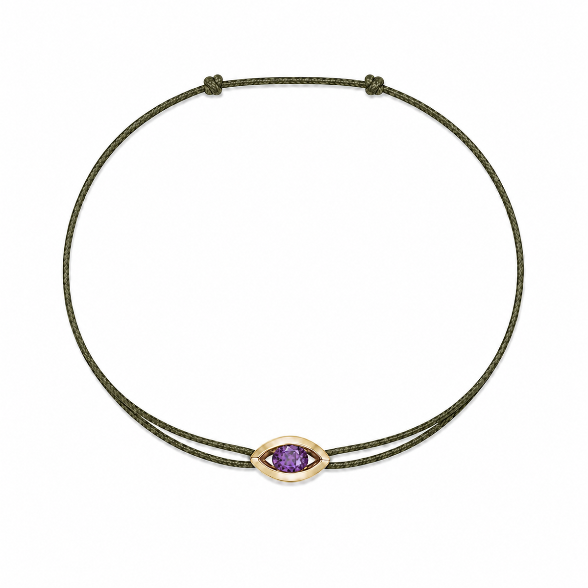 Bracelet cordon Améthyste & or jaune 375/1000 – Passion Diamant Platine
