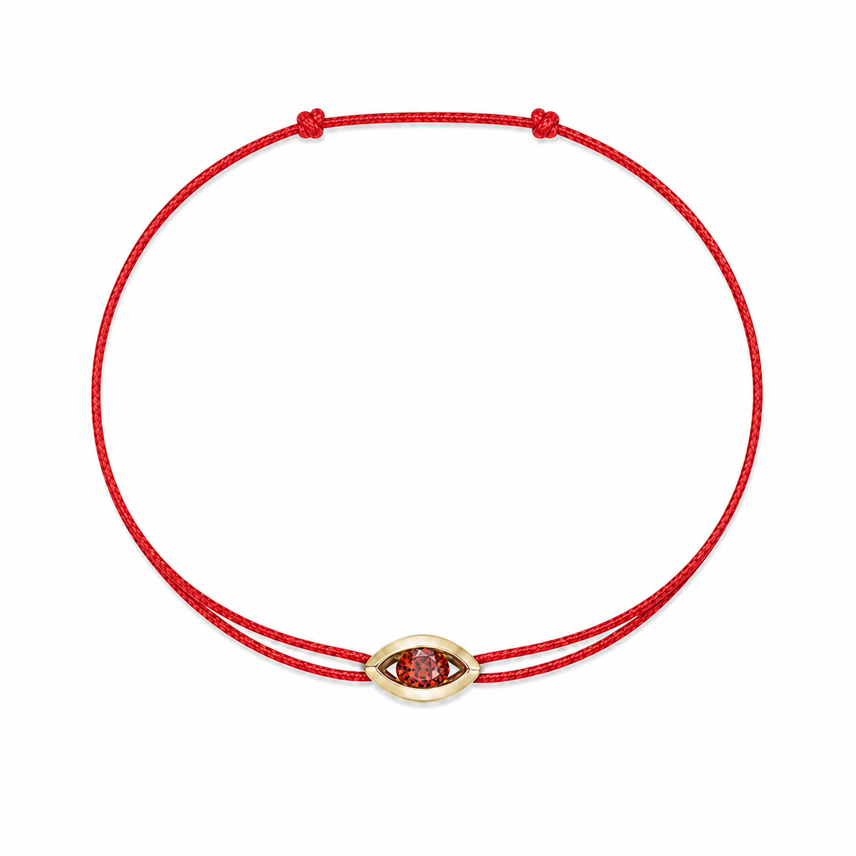 Bracelet cordon Grenat & or jaune 375/1000 – Passion Diamant Platine