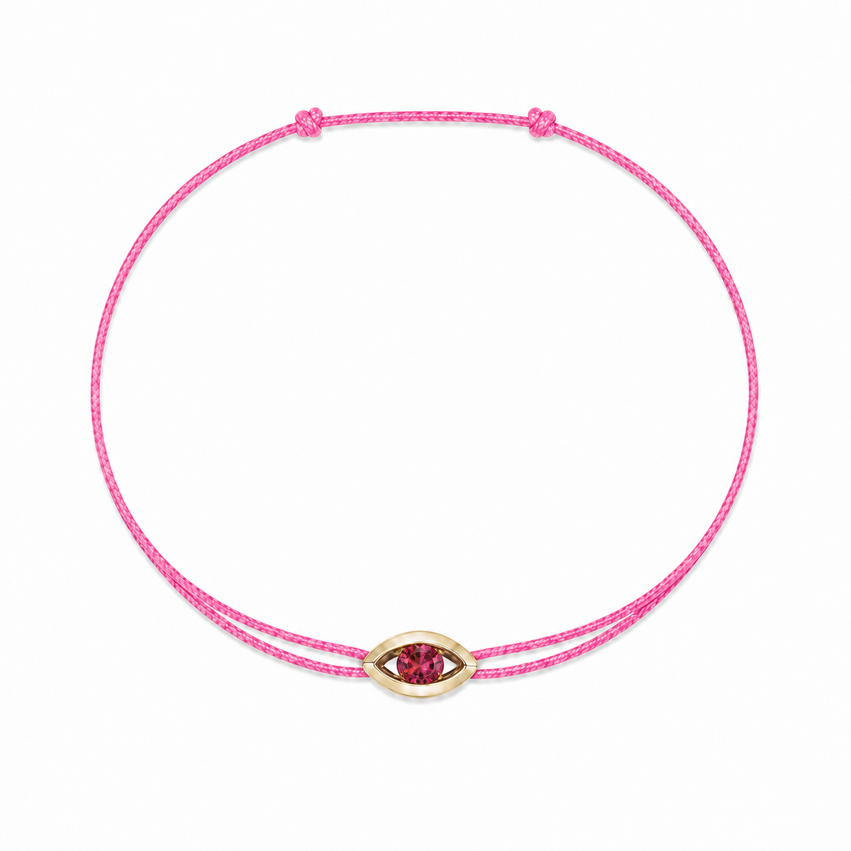Bracelet cordon Tourmaline rose & or jaune 375/1000 – Passion Diamant Platine