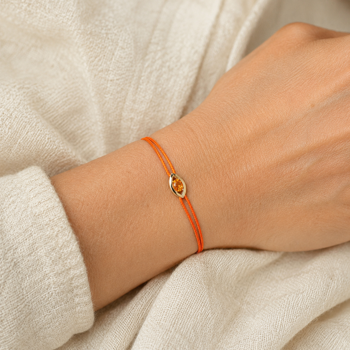 Bracelet cordon Citrine & or jaune 375/1000 – Passion Diamant Platine