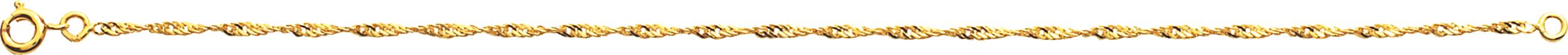 Collier en plaqué or jaune maille singapour de longueur 42 cm