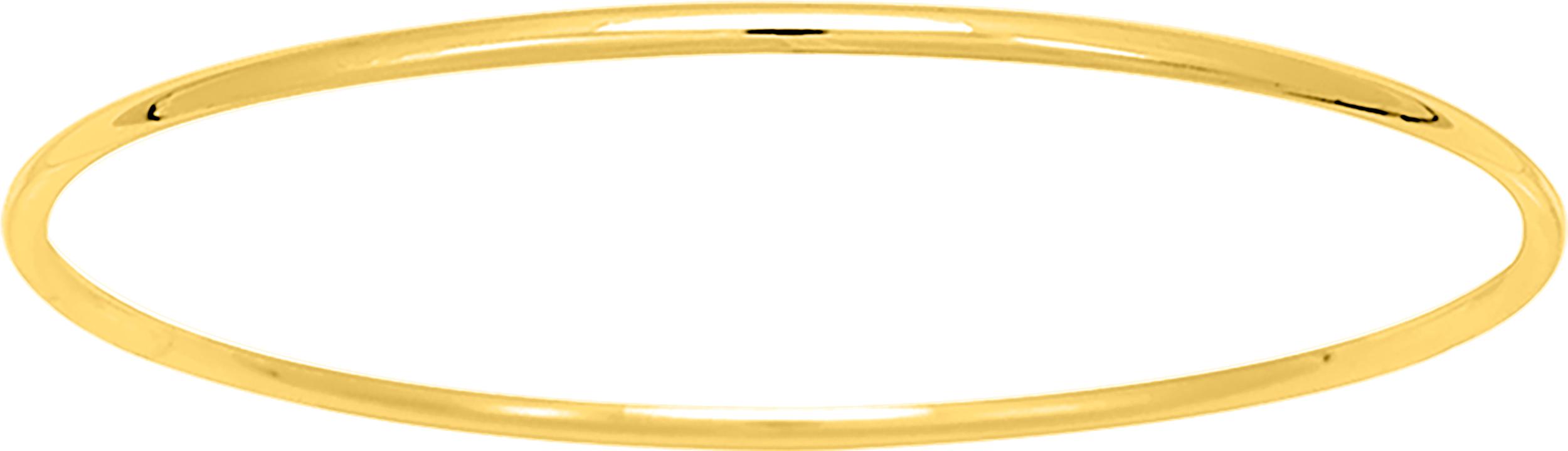 Jonc fermé en plaqué or jaune fil rond de 2 mm de largeur, diamètre de 63 mm