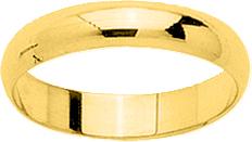 Alliance Demi-Jonc Plaqué Or 4 Mm de Largeur Éclatante