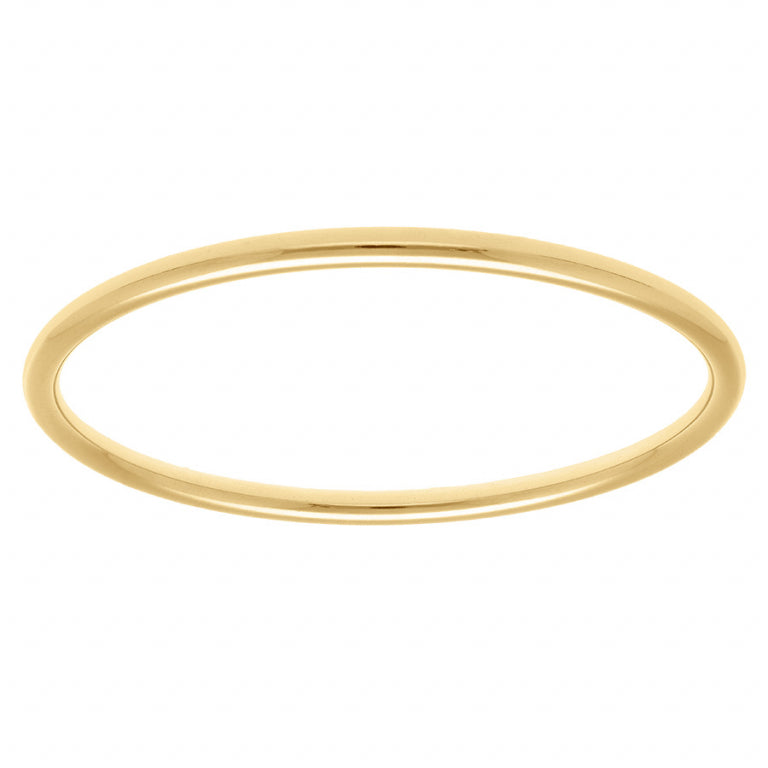Jonc fermé en acier doré fil rond de 4 mm, diamètre de 65 cm