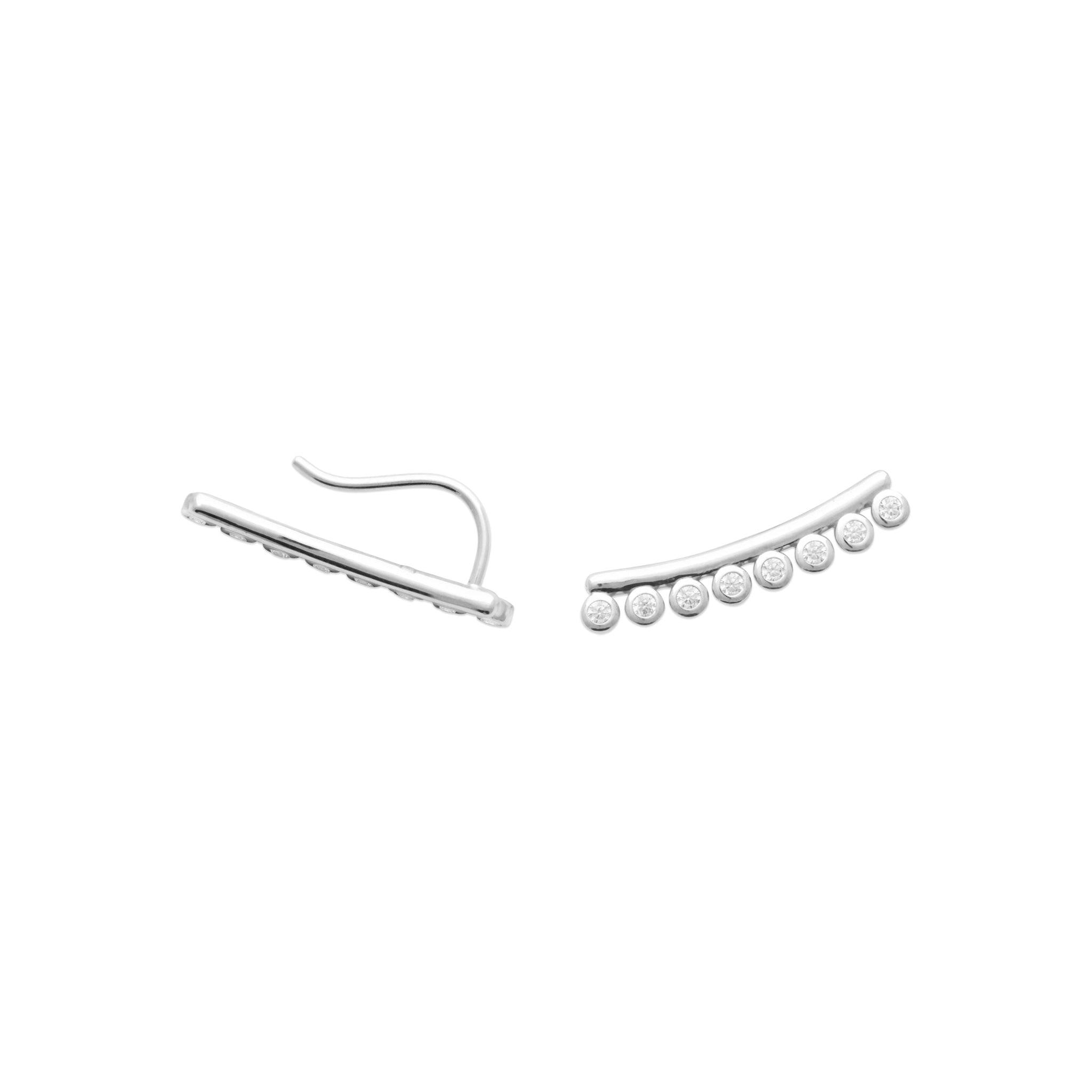 Boucles Doreilles Argent Rhodié Remontantes Avec Oxydes Clos