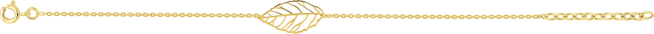 Bracelet en plaqué or jaune au motif de feuille ajourée