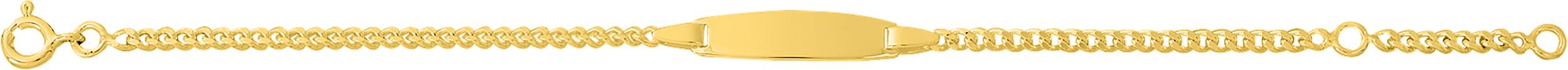 Bracelet identité béb maille gourmette, longueur 15 cm acec anneau à 13 cm