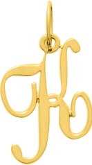 Pendentif plaqué or jaune lettre K