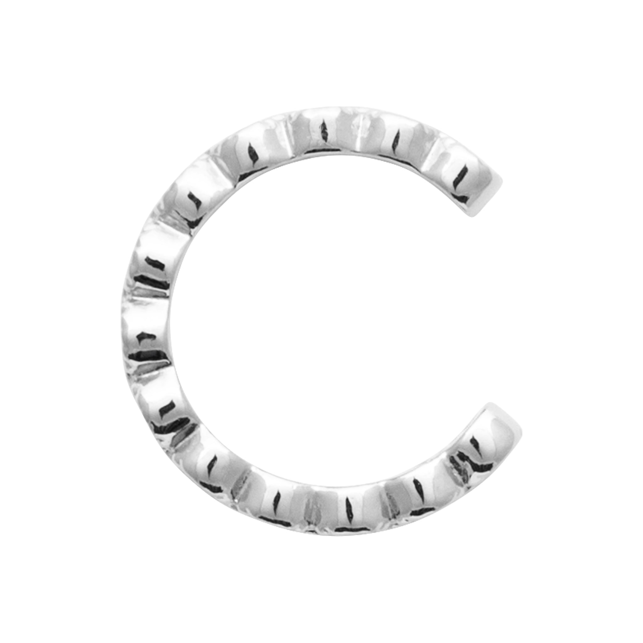 Bague d'oreille en argent rhodié avec oxydes sertis clos