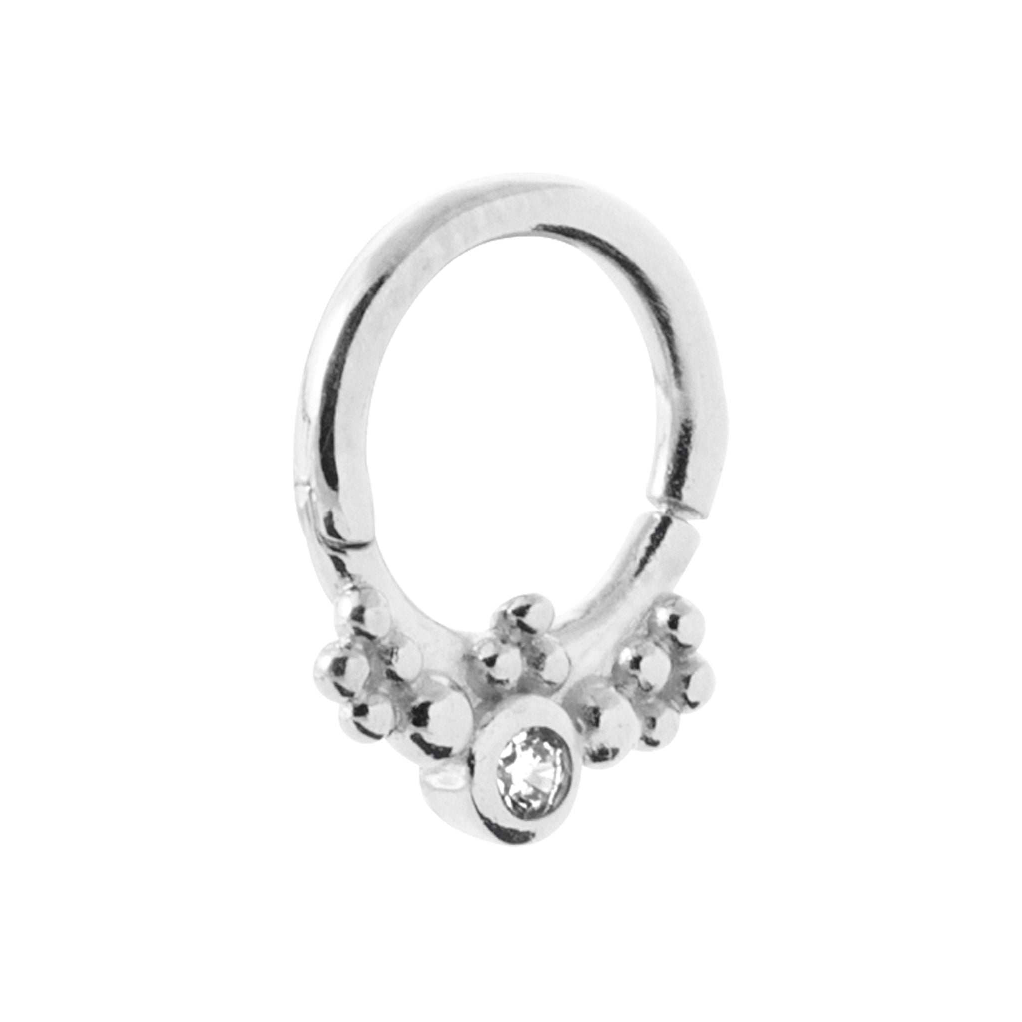 Boucle Oreille Anneau Piercing Argent Rhodié OZ Vendue À L Unité