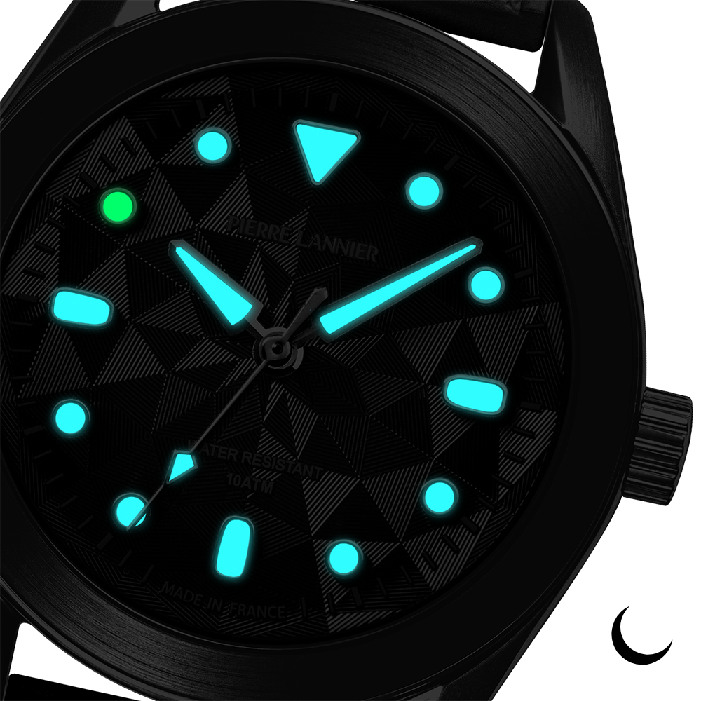 Montre Quartz Mixte BORA Argenté Cadran Vert Bracelet Caoutchouc FKM Blanc 20 MM