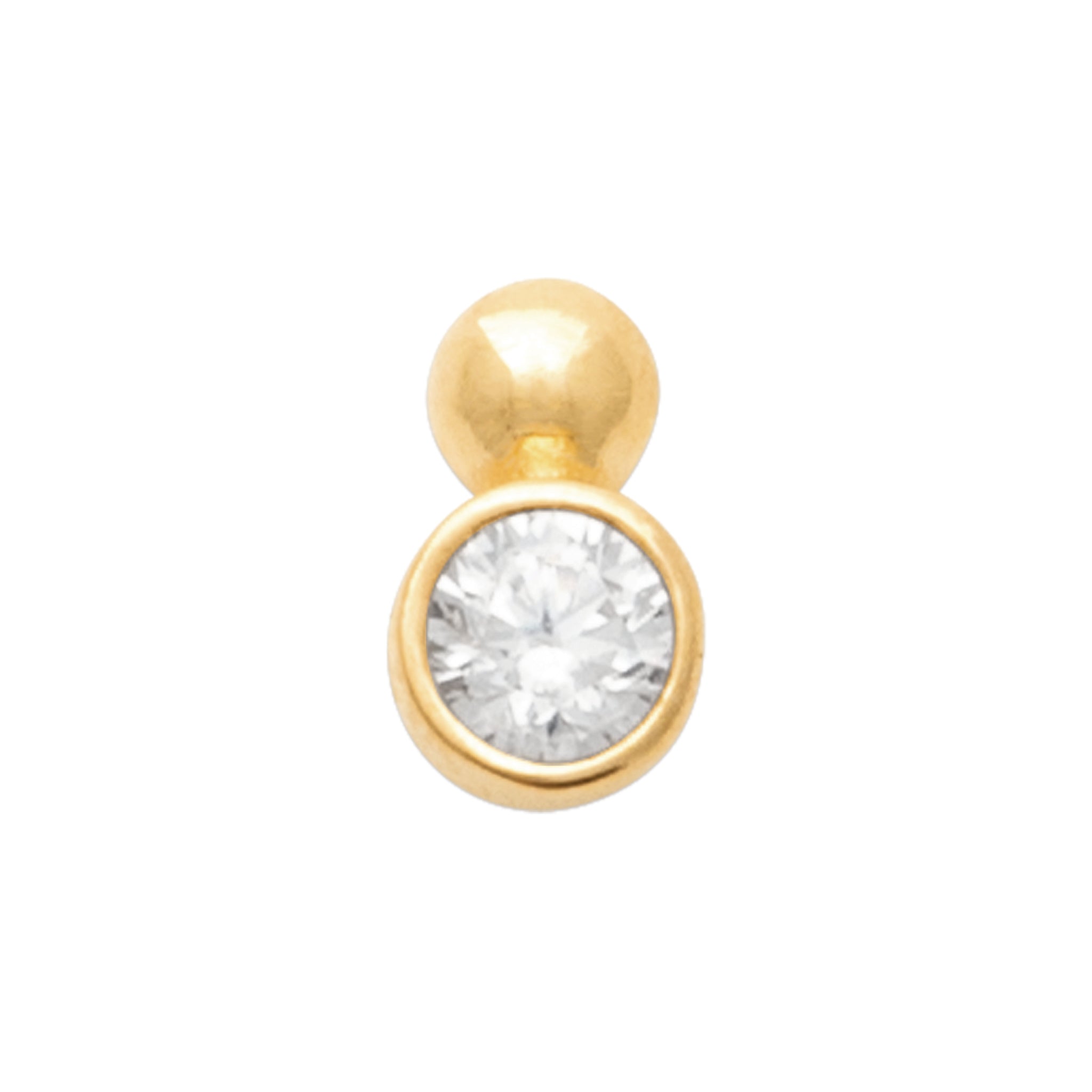 Boucle d'oreille en plaqué or vendue à l'unité avec oxyde blanc serti clos