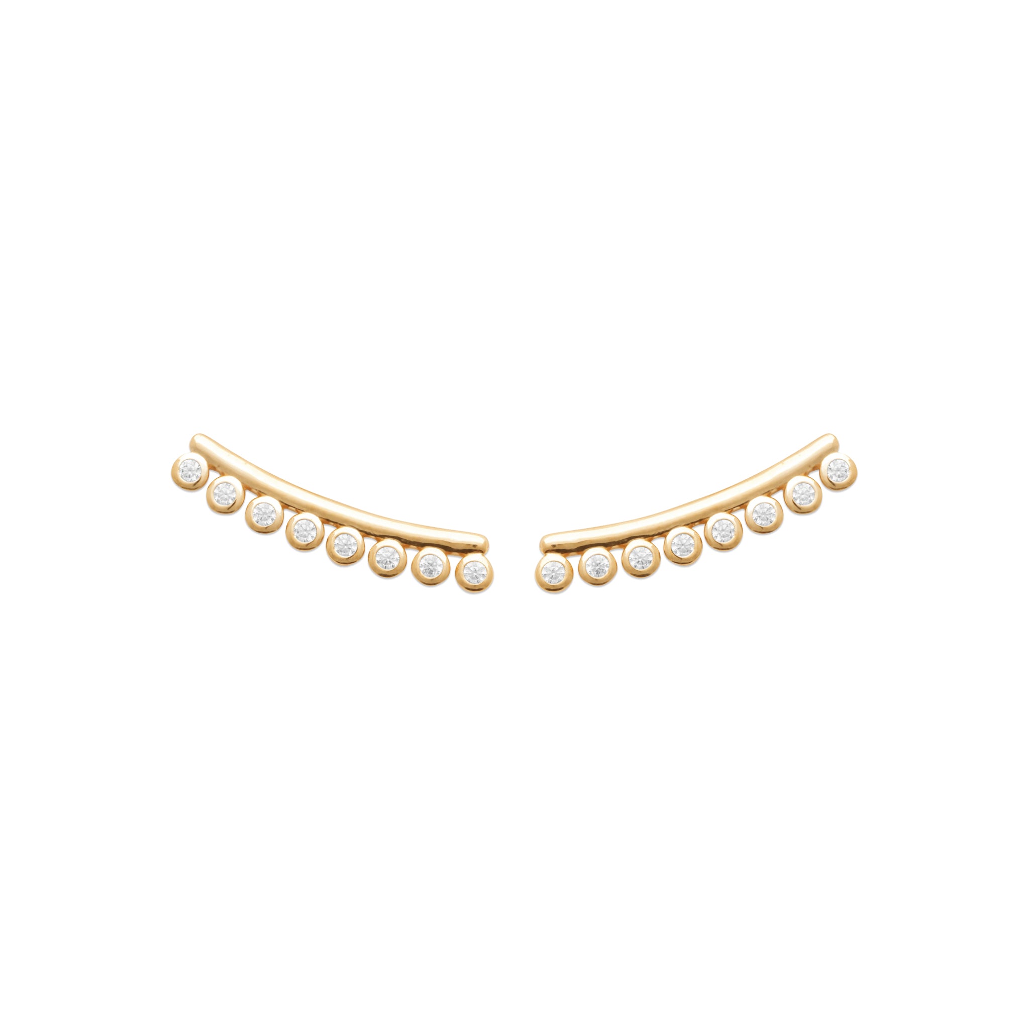 Boucles D Oreilles Plaqué Or Remontantes Avec Oxydes Clos