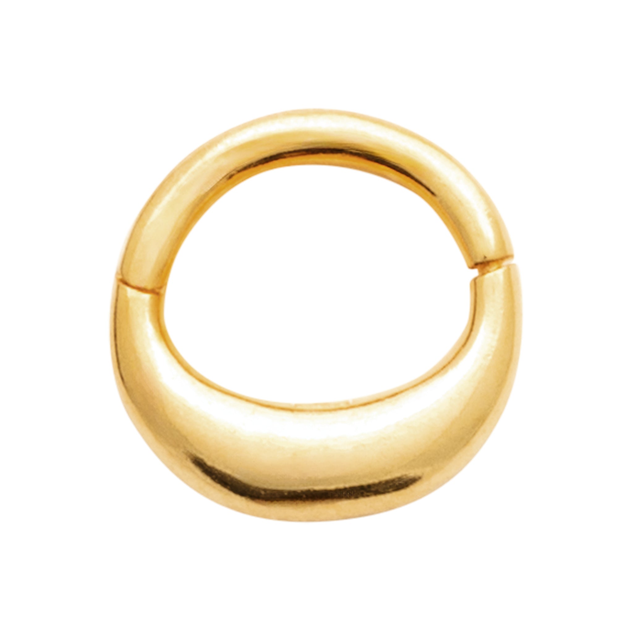 Boucle Oreille Plaqué Or Anneau Piercing Lisse Bombé Vendue A L Unité