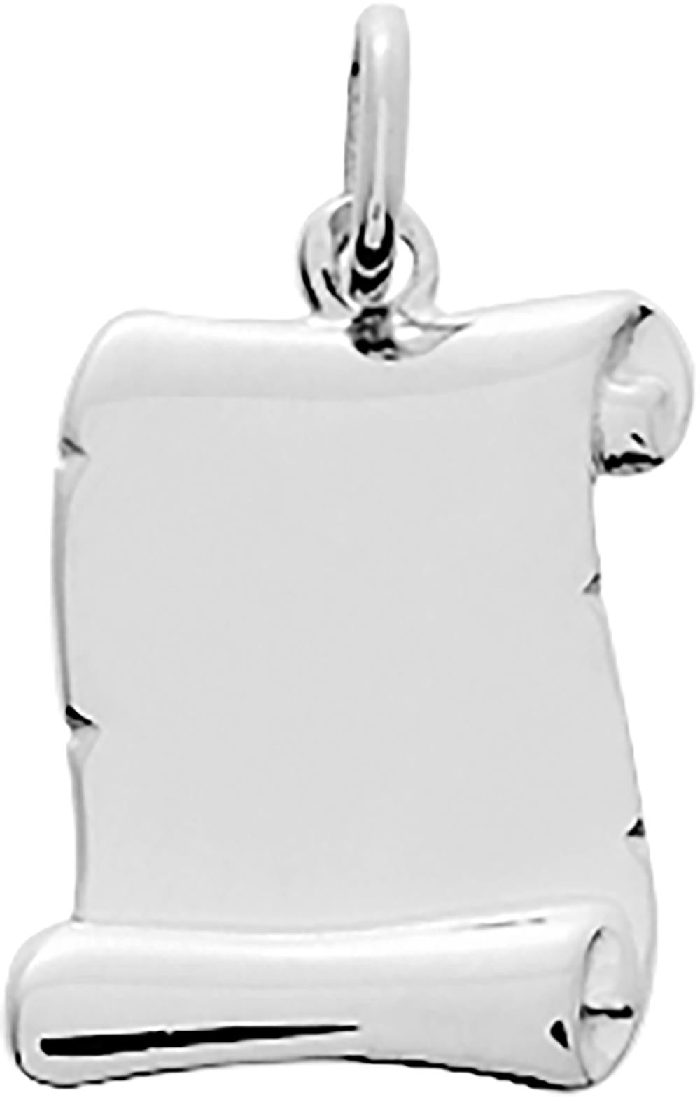 Pendentif or blanc 750/1000 parchemin à graver