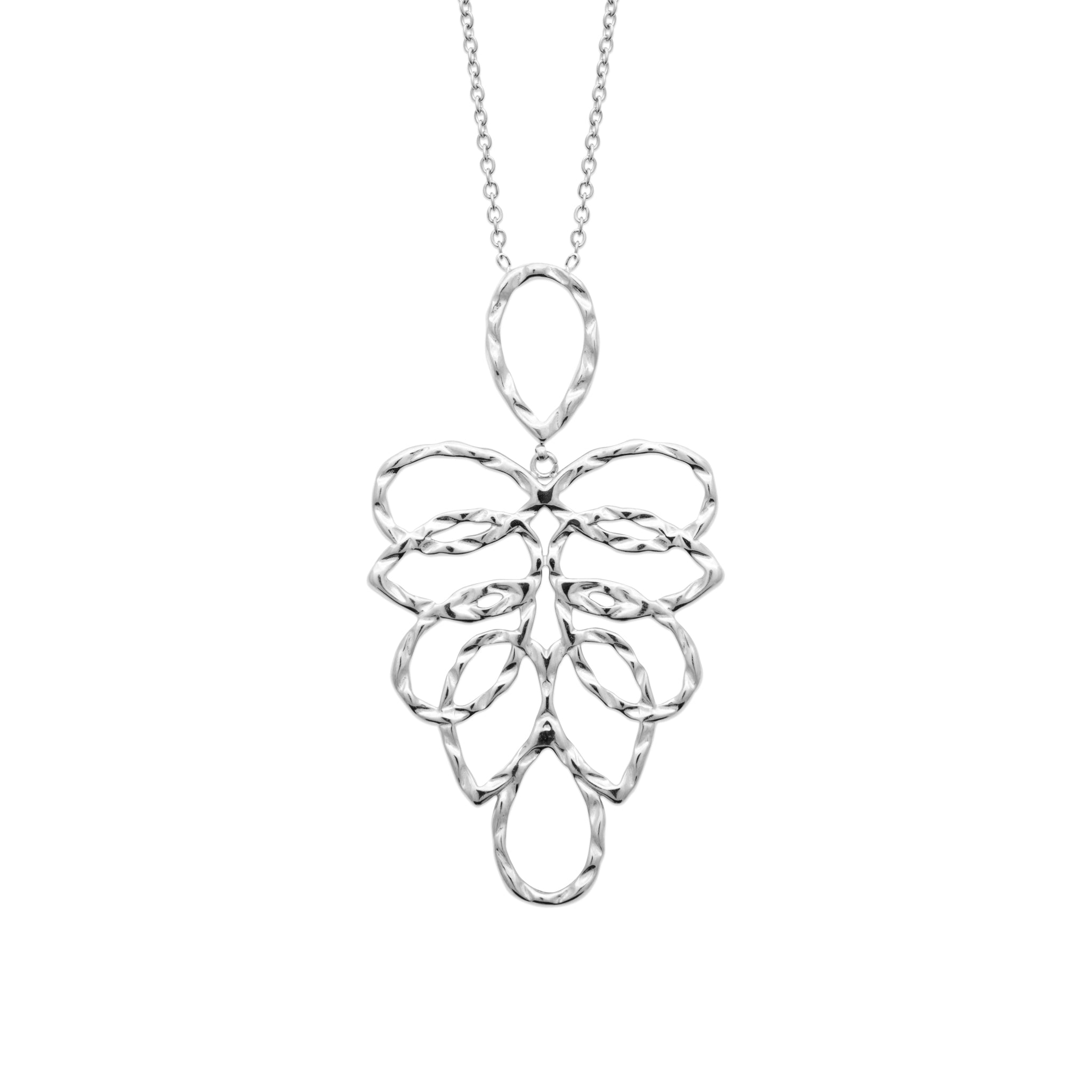 Collier en acier avec motifs ovales martelés