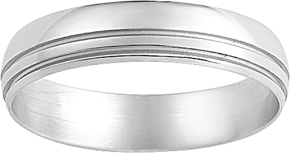Alliance en or blanc 750/1000 avec deux liserés, intérieur confort et largeur 5 mm