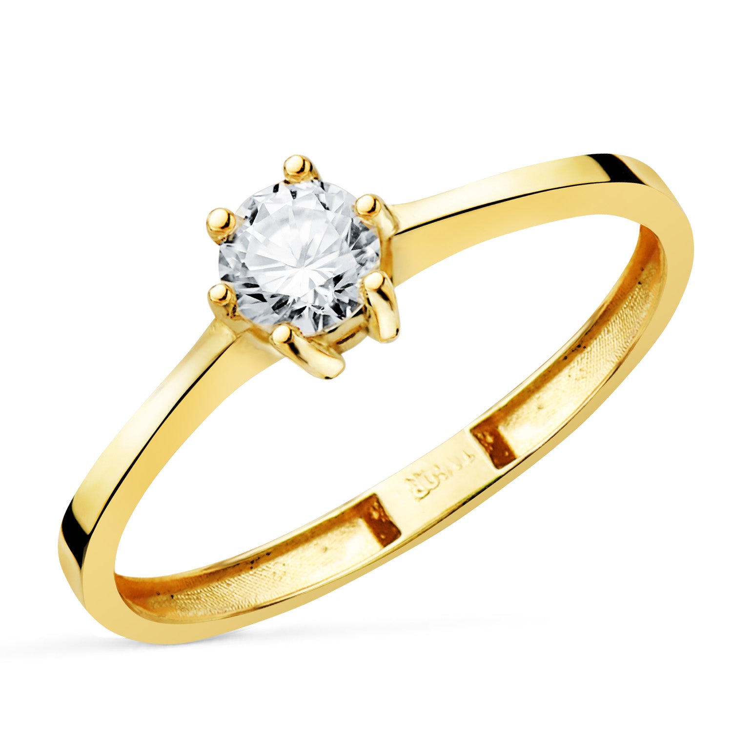 Solitaire diamant de synthèse en or blanc 18K