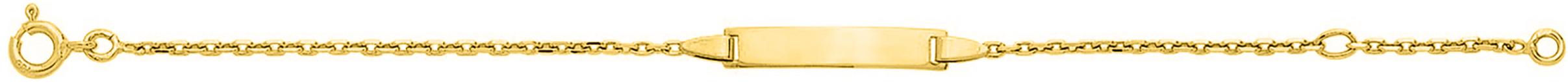 Gourmettre Plaque Identité Bébé en Or 375 Rectangulaire Longueur 14 cm