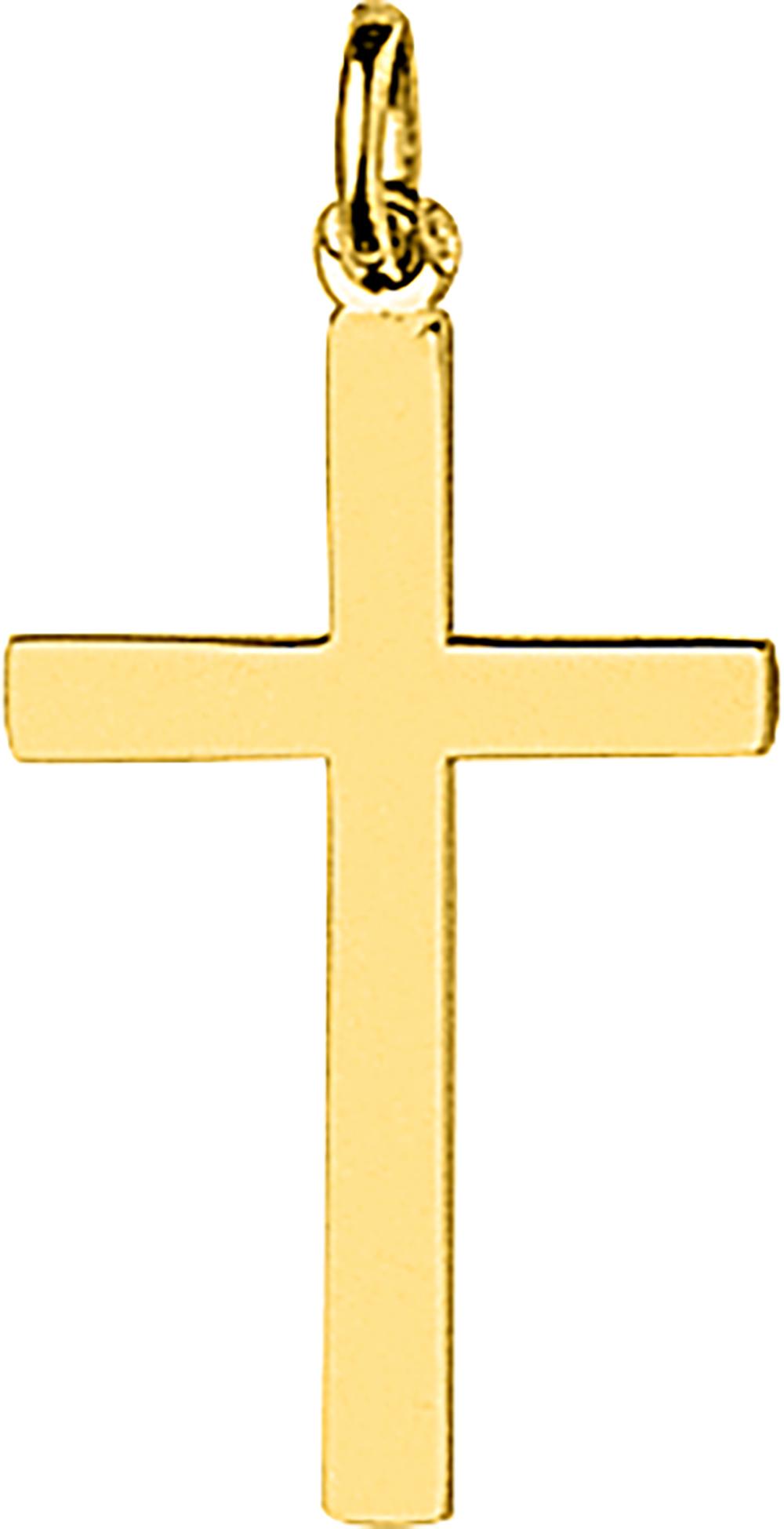 Croix en or jaune 375 lisse 25 x 15 mm