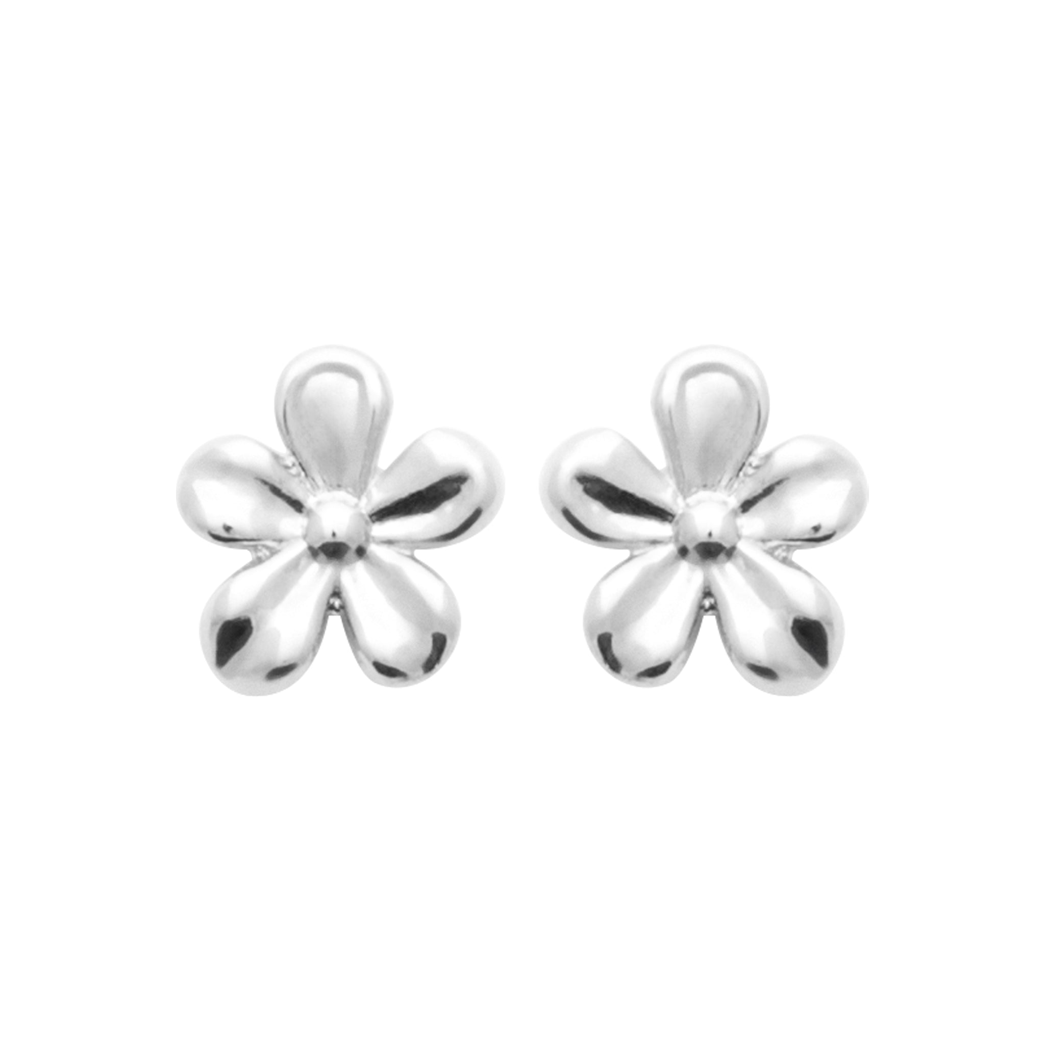 Boucles d'oreilles en argent rhodié petites fleurs