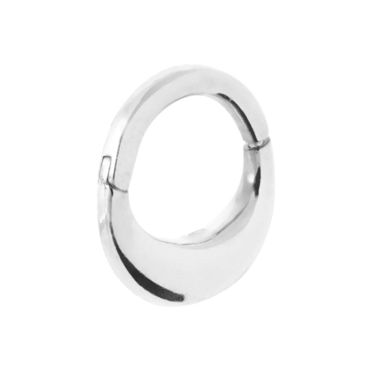 Boucle Doreilles Argent Rhodié Petit Anneau Lisse Bombé