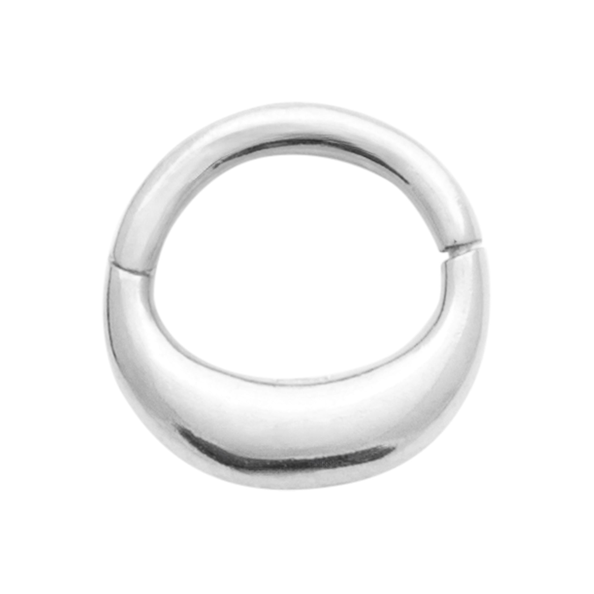 Boucle Doreilles Argent Rhodié Petit Anneau Lisse Bombé