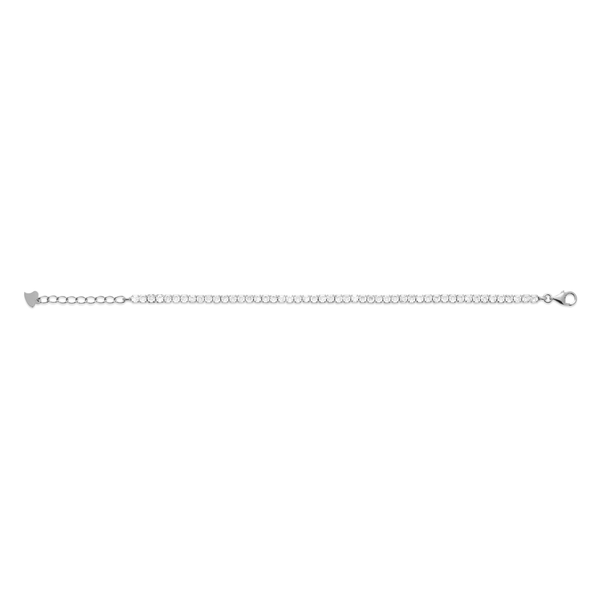 Bracelet AG925 Argent Rhodié 925/1000 et Oxydes de Zirconium Blancs pour Femme Moderne