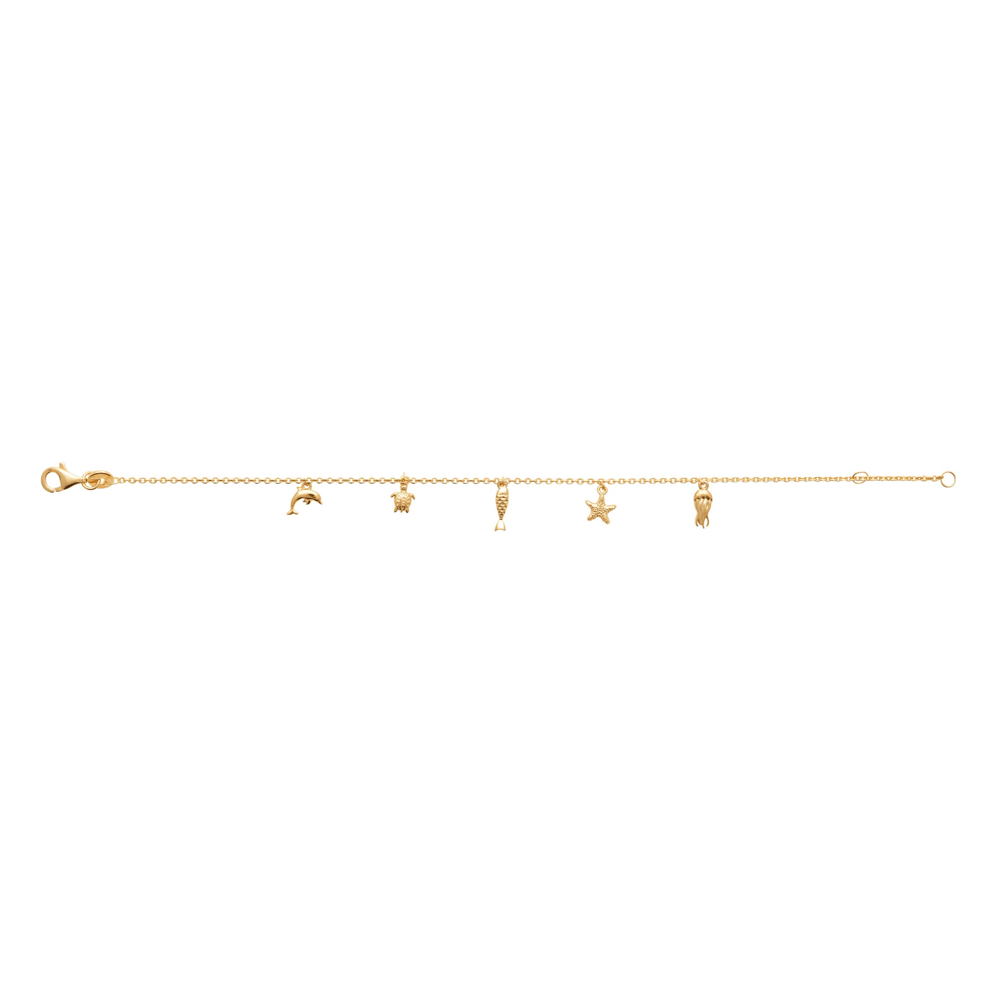 Bracelet Plaqué Or Jaune Avec Pampilles Thème Marin Élégant