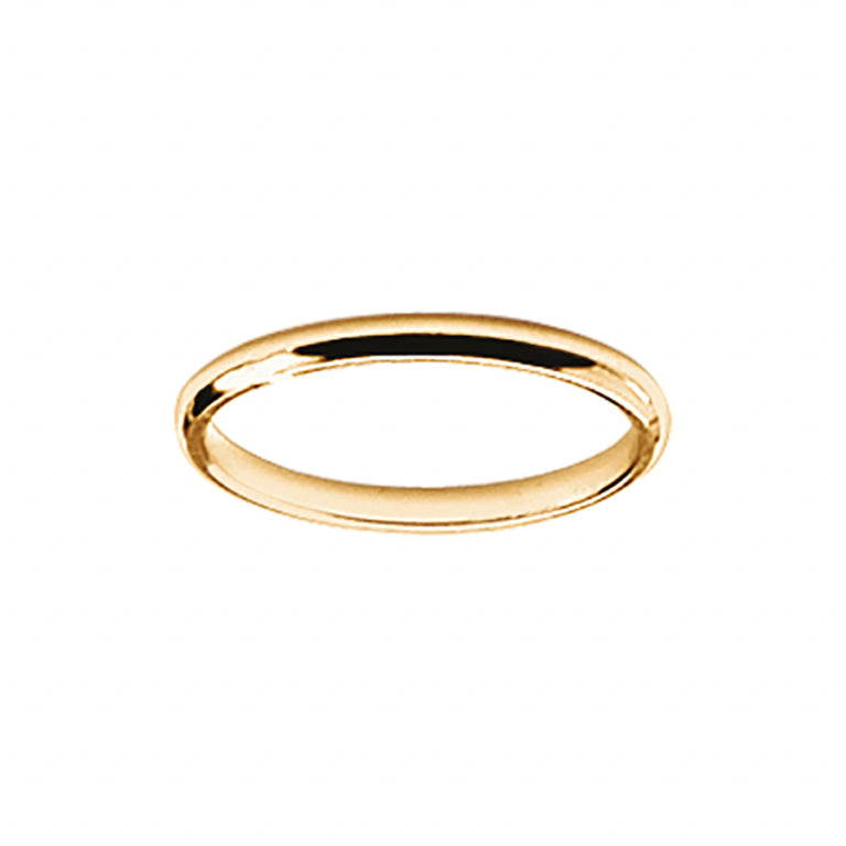 Alliance Demi Jonc Plaqué Or 2 Mm Bijou Fin Confort Longueur Standard