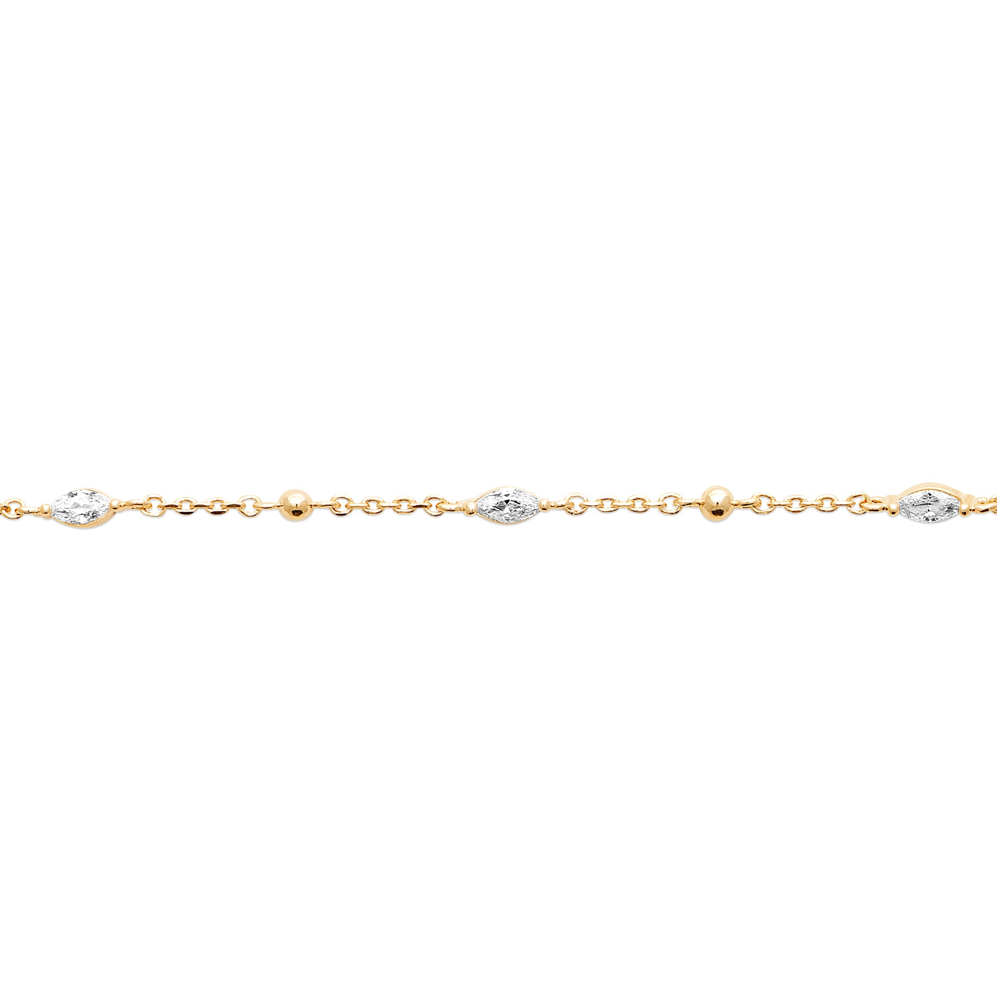Bracelet en plaqué or avec OZ navettes de longueur18 cm