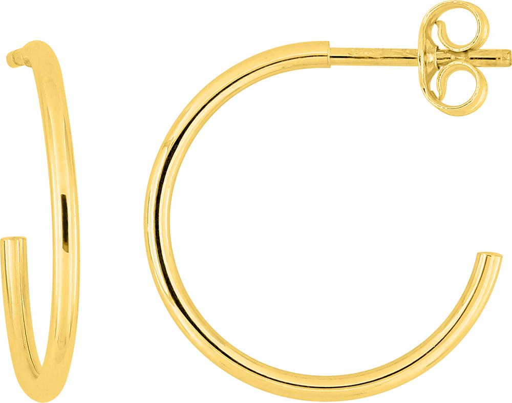 Demi-créoles or jaune 375/1000 fil 1.2 mm diamaètre 14 mm