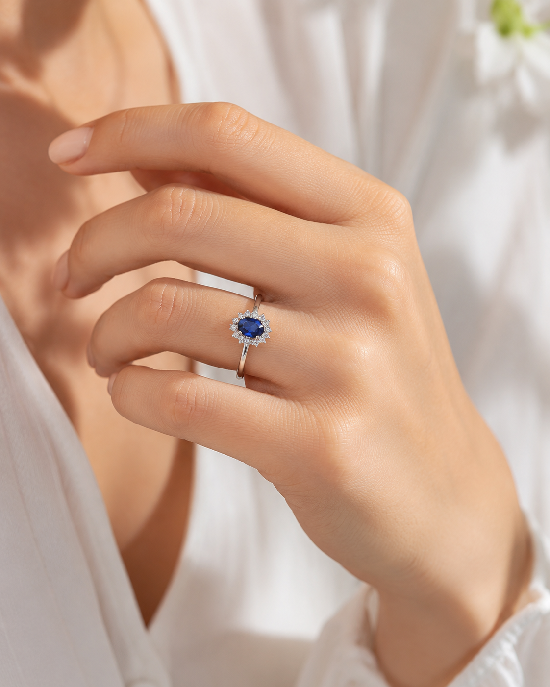 Bague saphir & diamants en or 18 carats