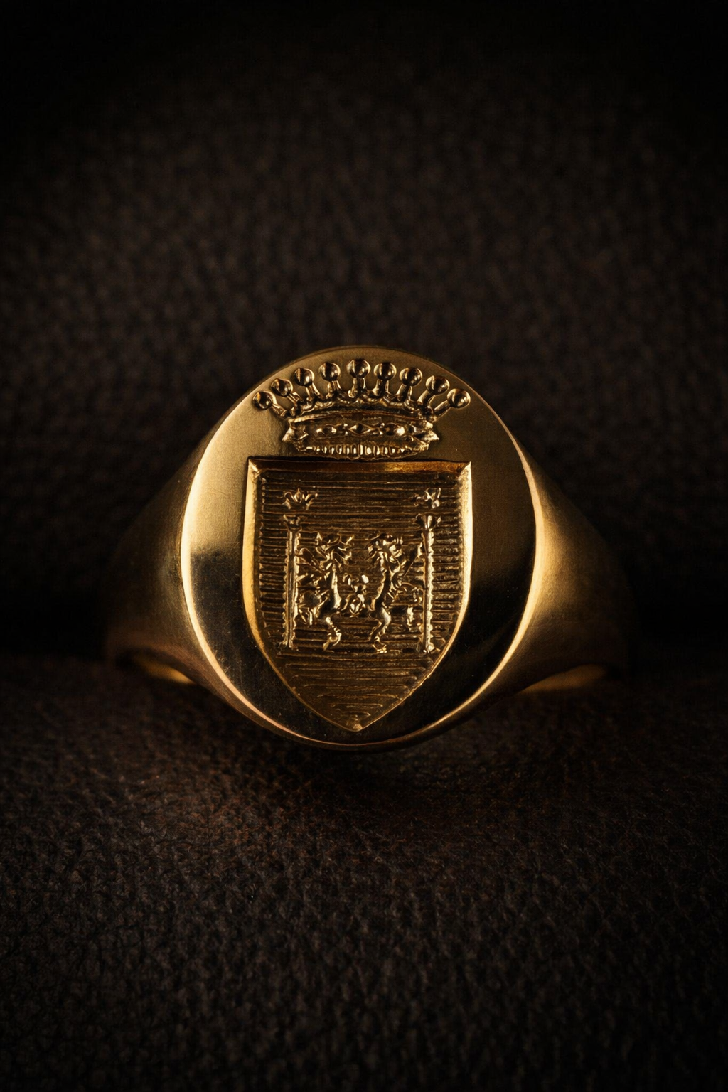 Chevalière ovale – plateau héraldique