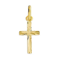 Croix En Or Jaune 375/1000 Lapidée 16 X 10 Mm