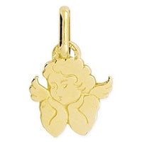Pendentif Or Jaune 375M Petit Ange Découpé 10x10mm