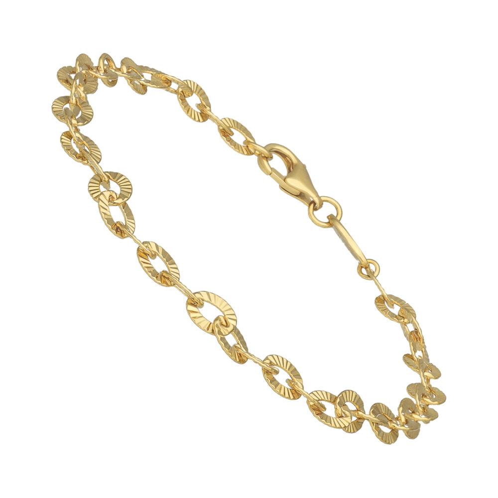 Bracelet Argent Doré Maillons Diamantés Orus Bijoux