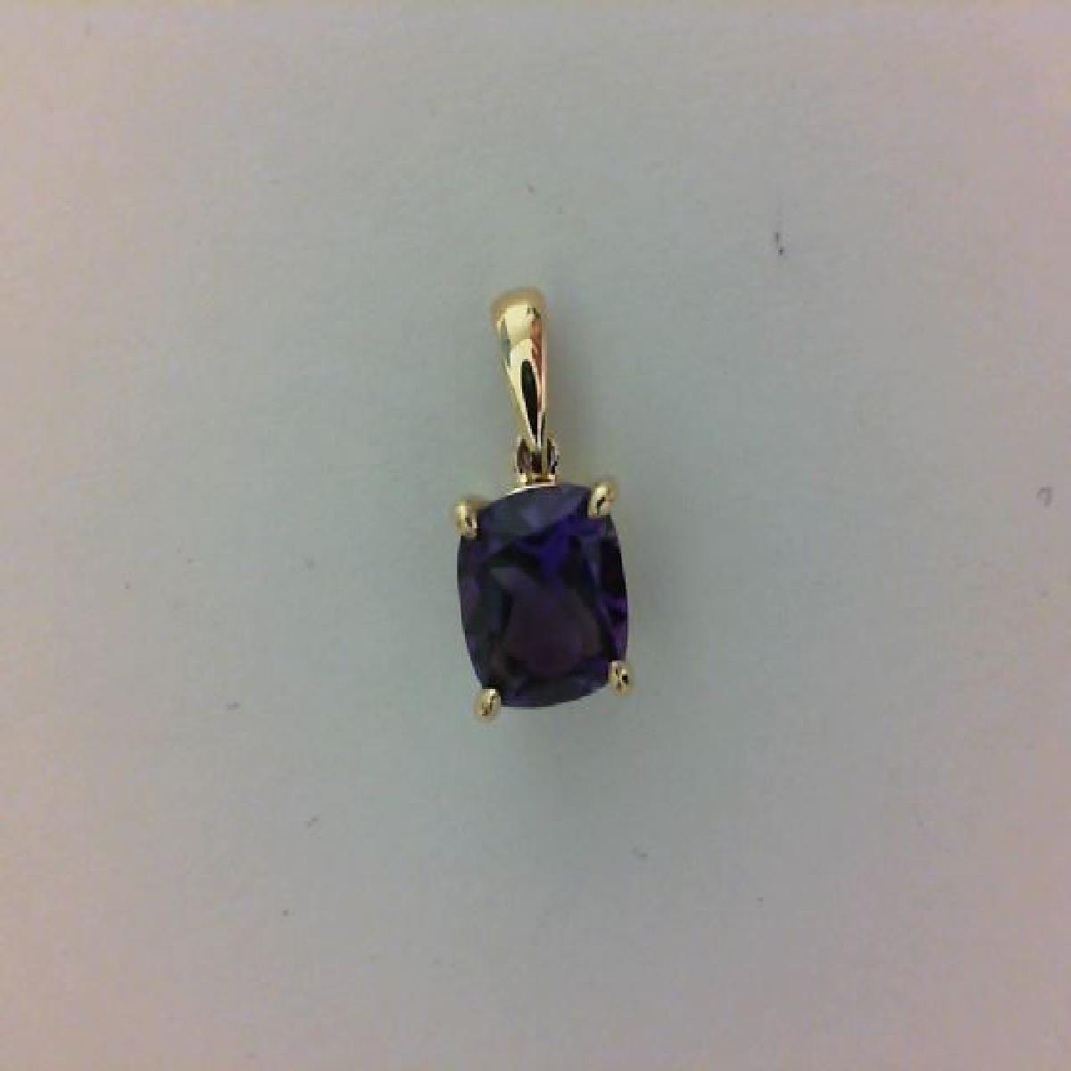 Pendentifs P.Couleur Solitaire Améthyste Serti Griffes Longueur Ajustable – Or 18 Carats