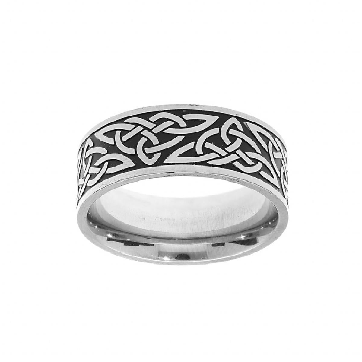 Bague Jonc Torsadé Gravé Motif Signature Moderne et Intemporel et Élégant – Acier