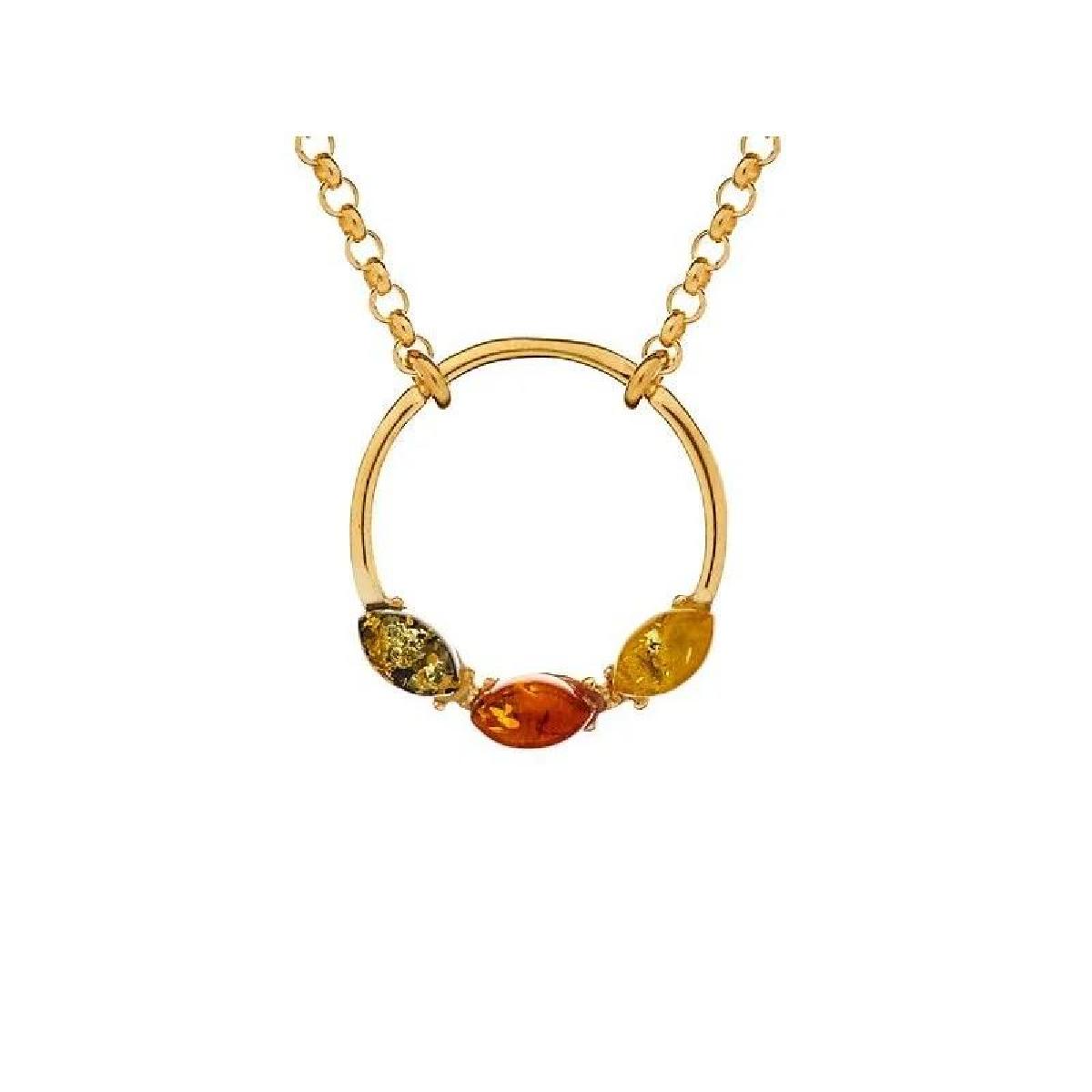 Collier Simple Ambre Couleur Facettée et Satinée Longueur Réglable Universelle – Argent 925