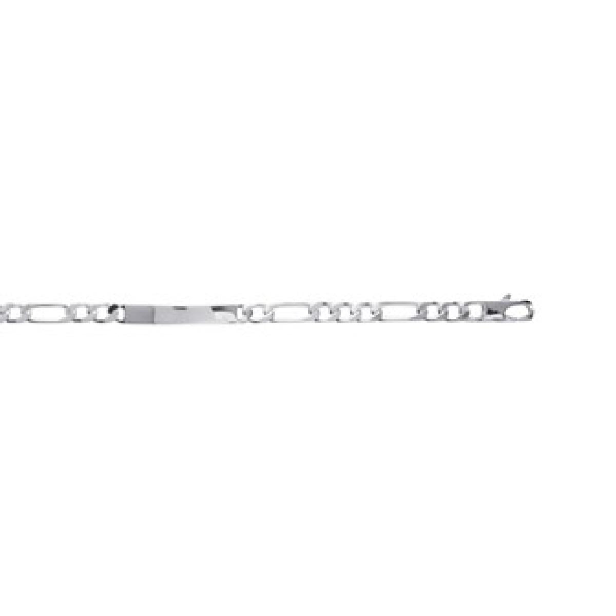 Bracelets AG925 Bracelet Allongé Maillon Forçat Satiné Gravé Monogramme – Argent 925