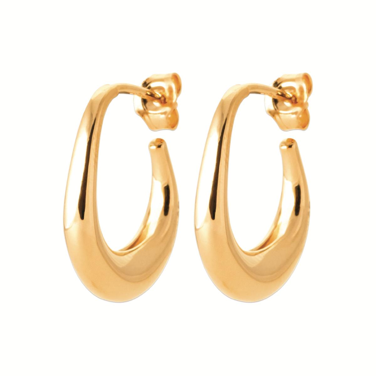 Créole Dormante Pampille Grand Modèle Gravé Motif Serpents et Perles – Or Jaune 18 Carats