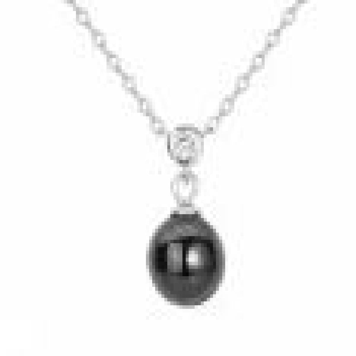Collier Céramique Et Argent Longueur Réglable Chaîne Fine Avec Fermoir Mousqueton Zirconium