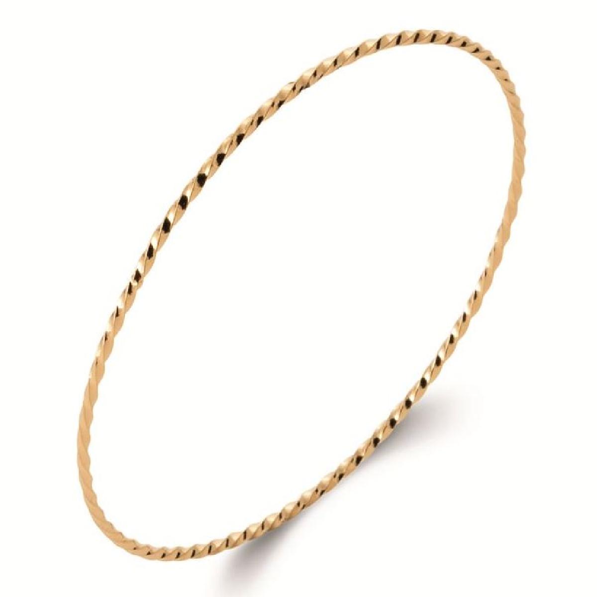 Bracelet Rigide Atrium Baroque Gravé Poli Longueur Standard Fin – Or Jaune 18 Carats