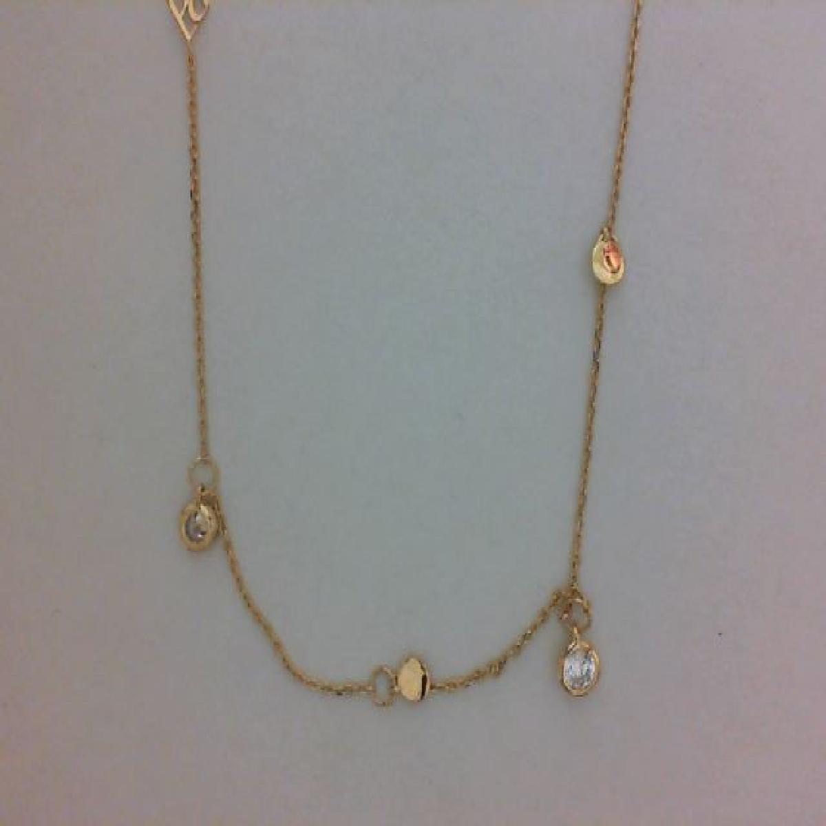 Collier Simple Chaîne Lisse À Maillons Fins Et Longueur Réglable AU375 – Zirconium