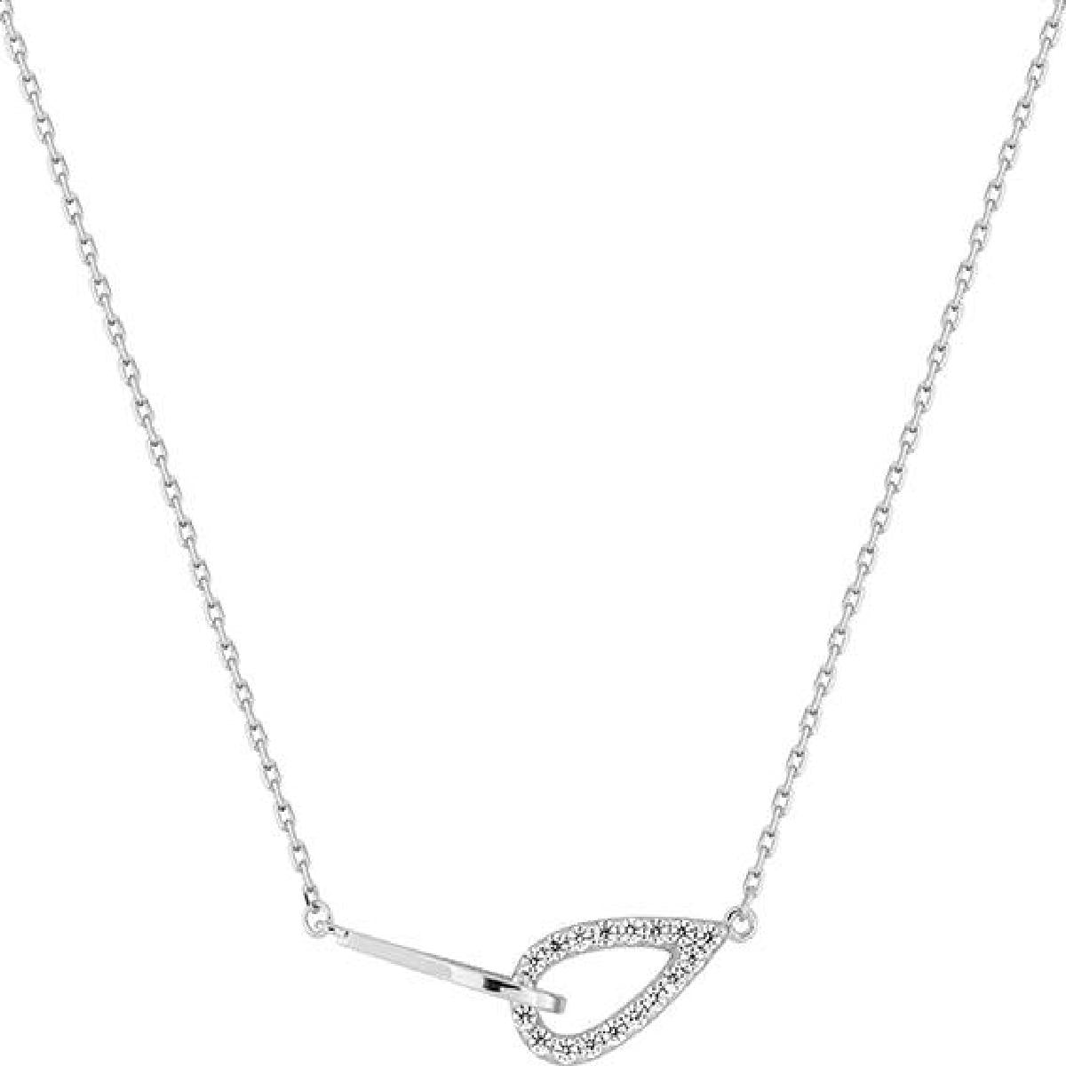Collier Souple Perles Blanches – Argent 925 Et Zirconium, Chaîne Fine Et Fermoir À Crochet