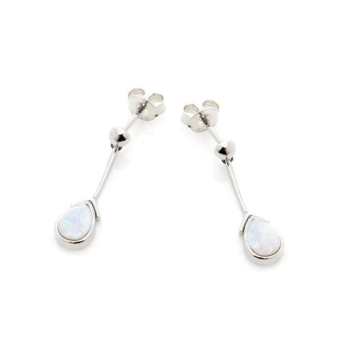 Créole PAM Dormant Pendante Argent 925 Opale ALOÏZE Collection Artisanale Finition Satinée