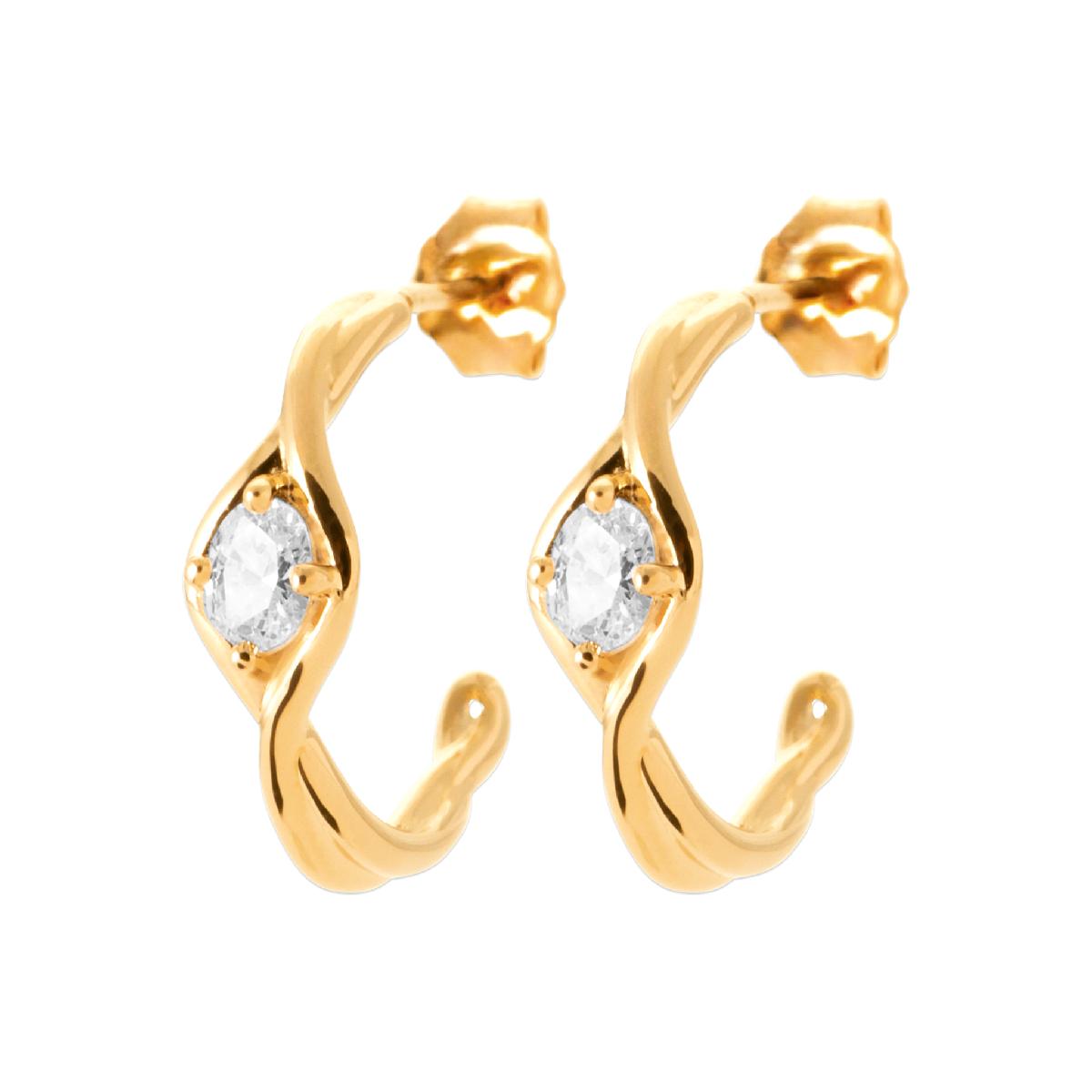 Boucles d'oreilles Créoles Dormantes PAM P.BLANC Gravure Premium Edition – Zirconium