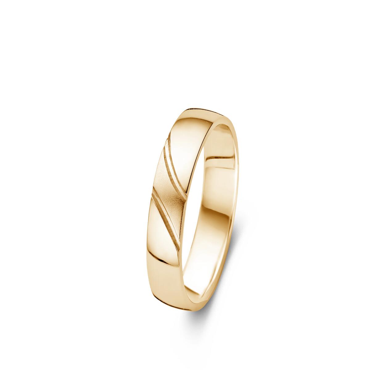 Alliances À Motifs Géométriques Torsadés Et Gravés À La Main – Or Jaune 18 Carats
